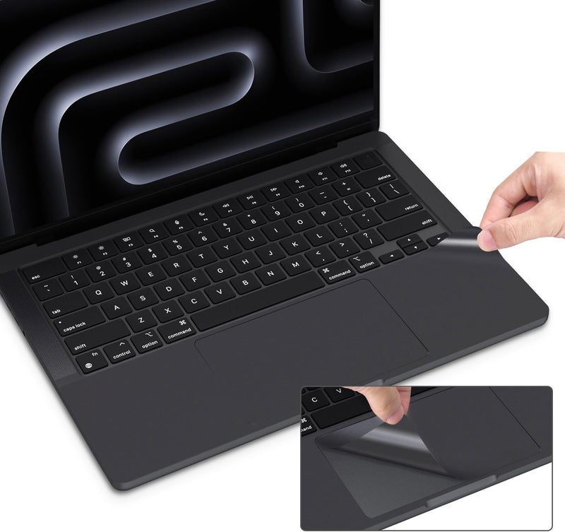 CASEDAO غطاء راحة اليد مع واقي لوحة اللمس لجهاز MacBook Pro 14 بوصة 2025-2023 M5 M4 M3 Pro Max A3434 A3112 A3401 A3185 A2992 A2918، ملصقات واقية لراحة المعصم - أسود فضائي - Image 1